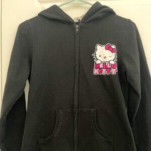 Hello Kitty Print Zip Up Hoodie